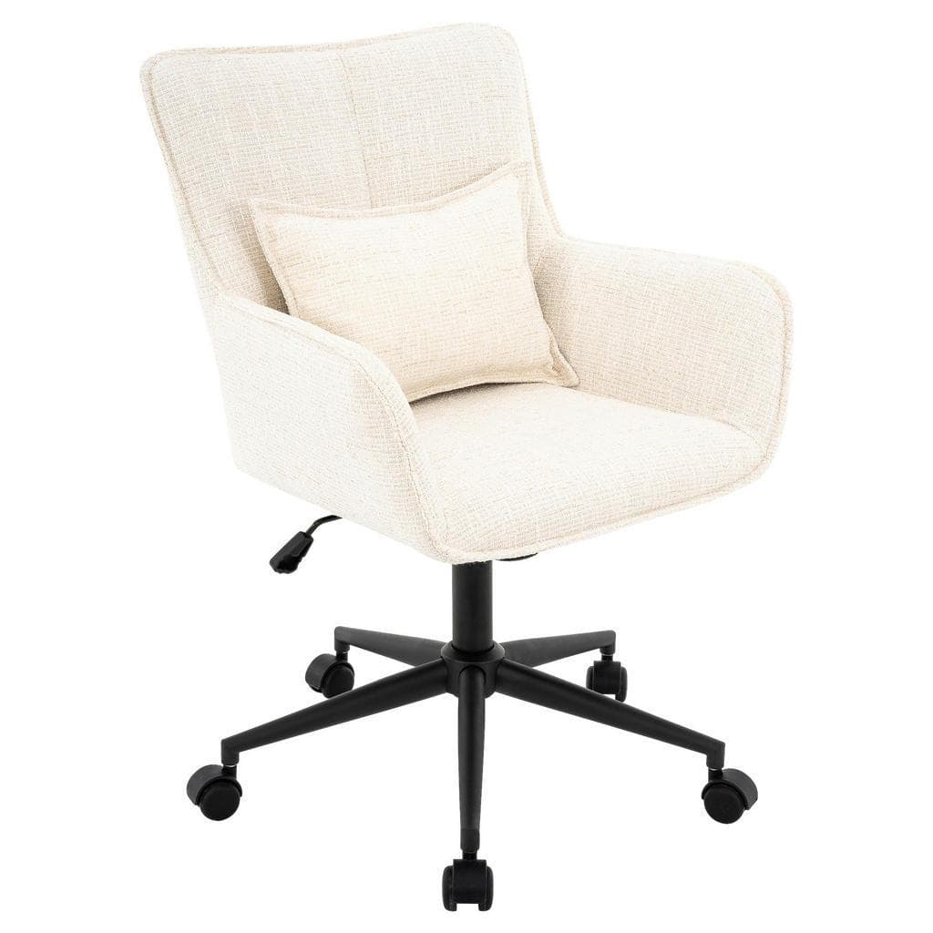 Carryhome Drehstuhl Creme Schwarz Metall Textil Drehkreuz 360°