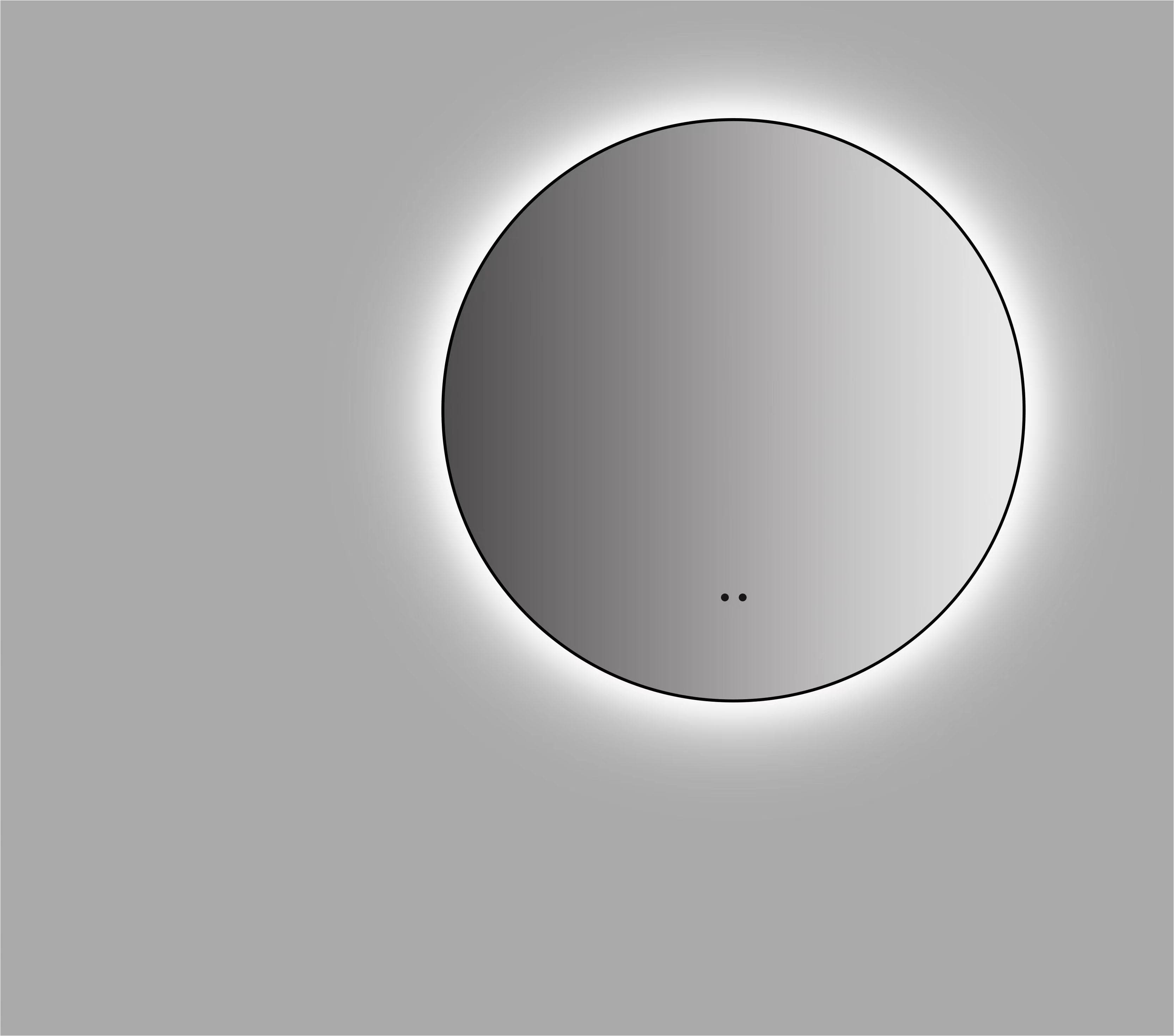 Verona Spiegel aus Aluminium, Schwarz, 50x50x2,5 cm