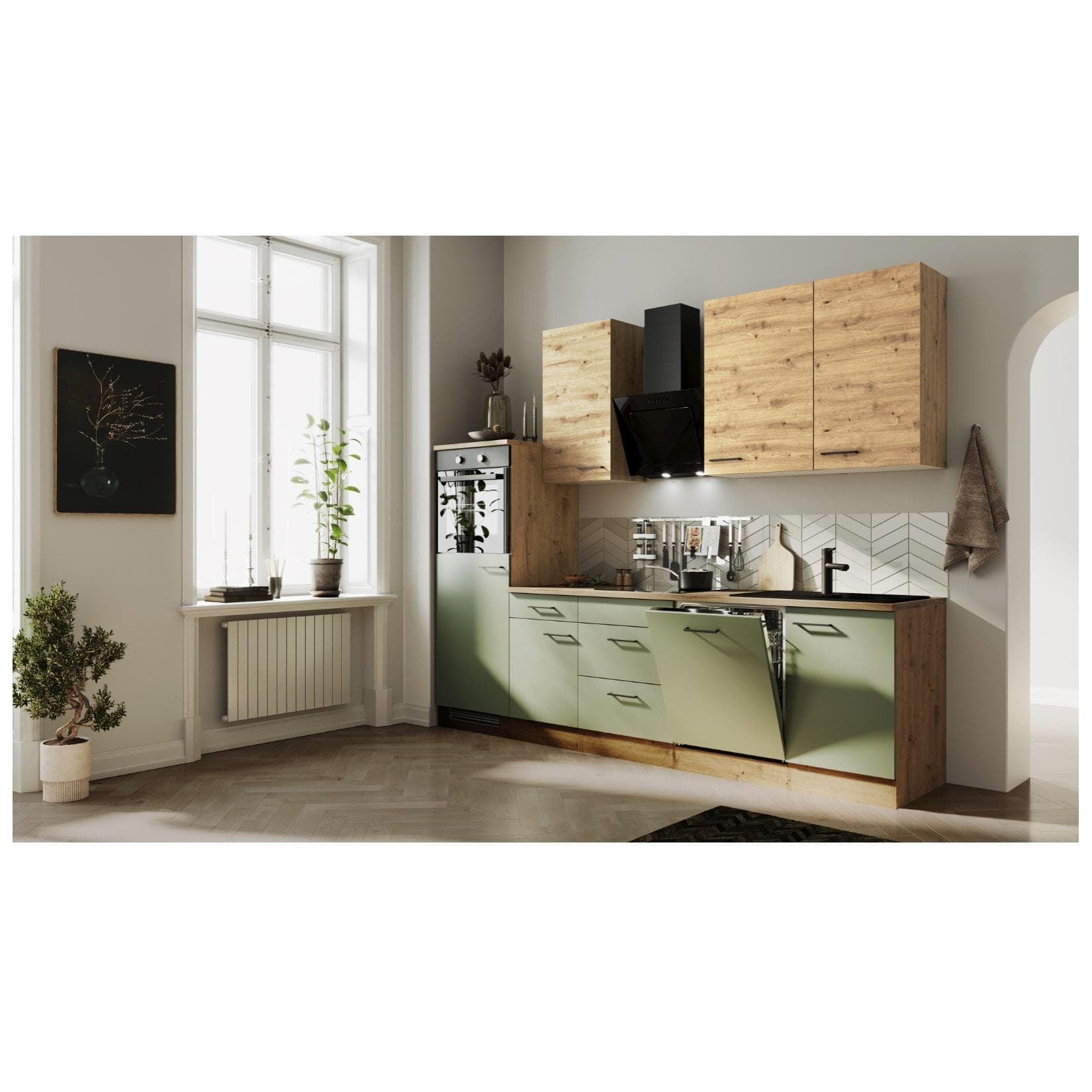 Flex-Well Cara Küchenzeile Schwarz Upgrade