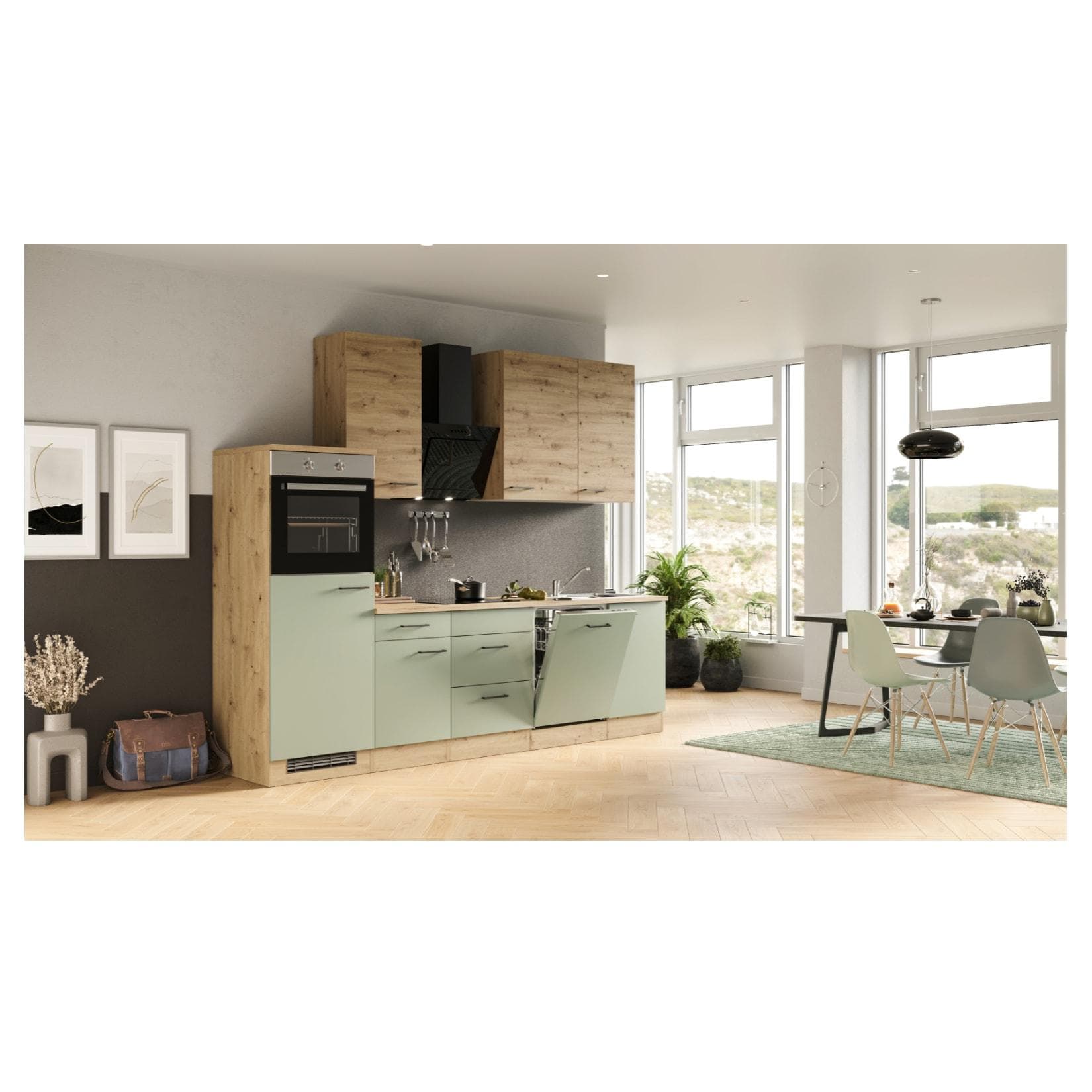 Flex-Well Cara Küchenzeile Edelstahl G-280
