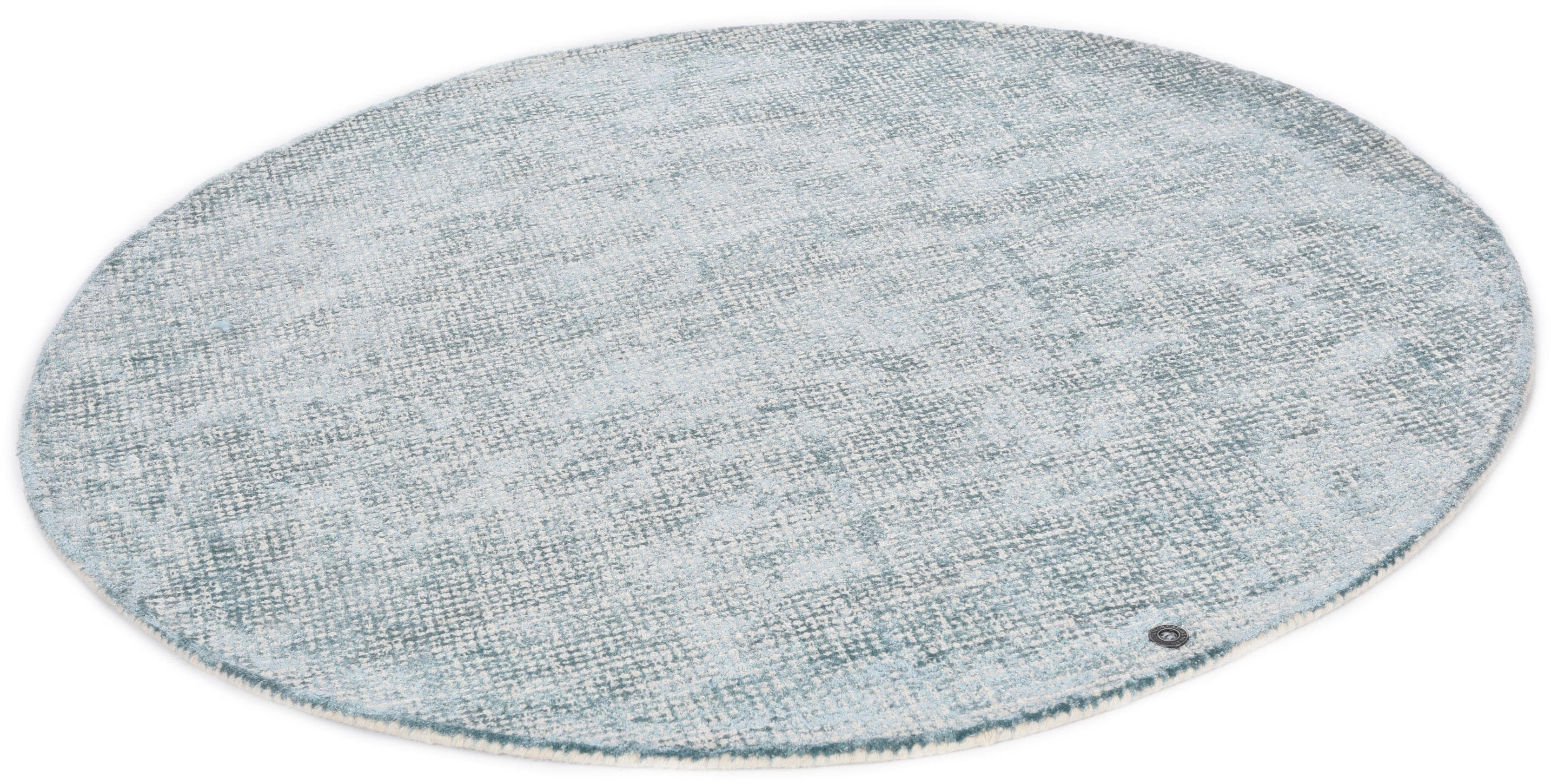 TOM TAILOR HOME Teppich Groove Rund Türkis Viskose Wolle