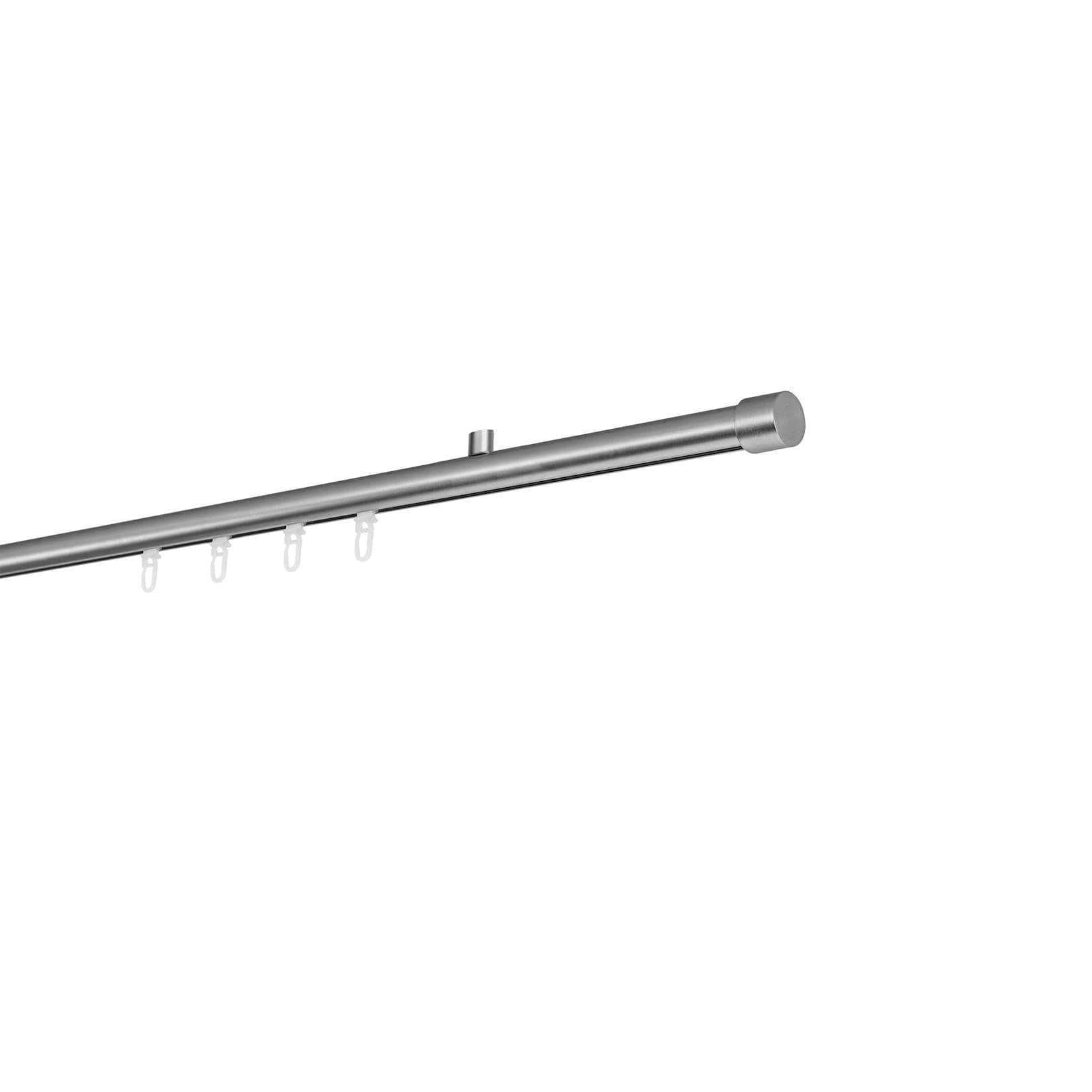 Ondeco Gardinenstange auf Maß Innenlauf 20mm Cap 1-lauf Deckenträger 1,5cm mit Gleiter