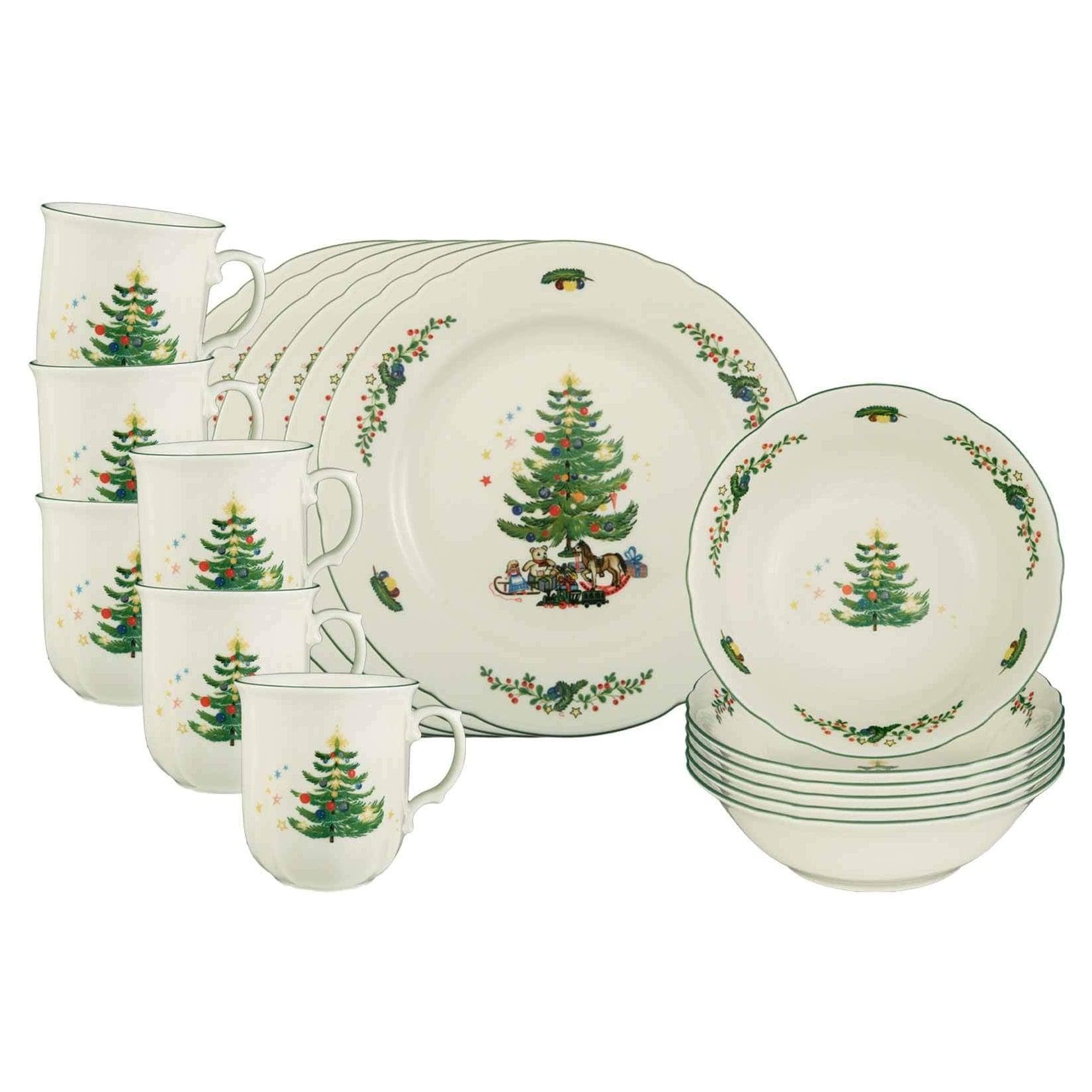 Seltmann Weiden Frühstücks-Set Marieluise Weihnachten 18-teilig Weiß