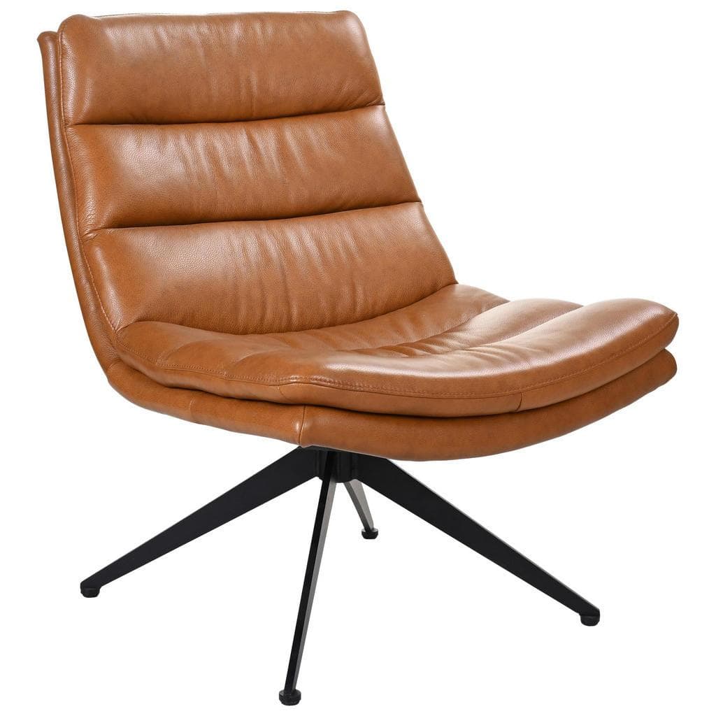 Dieter Knoll Designsessel Cognac Metall Leder Echtleder Rindleder 360° drehbar
