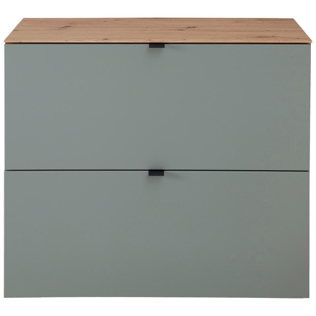 Voleo Schuhkipper Salbeigrün Eiche Artisan Holzwerkstoff 4 Fächer