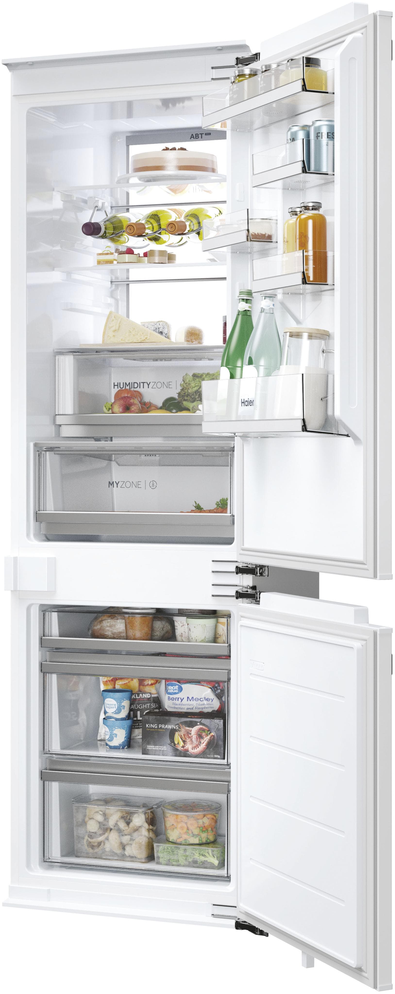 HAIER Einbaukühlgefrierkombination HBW7518BT Silber Daylight-System