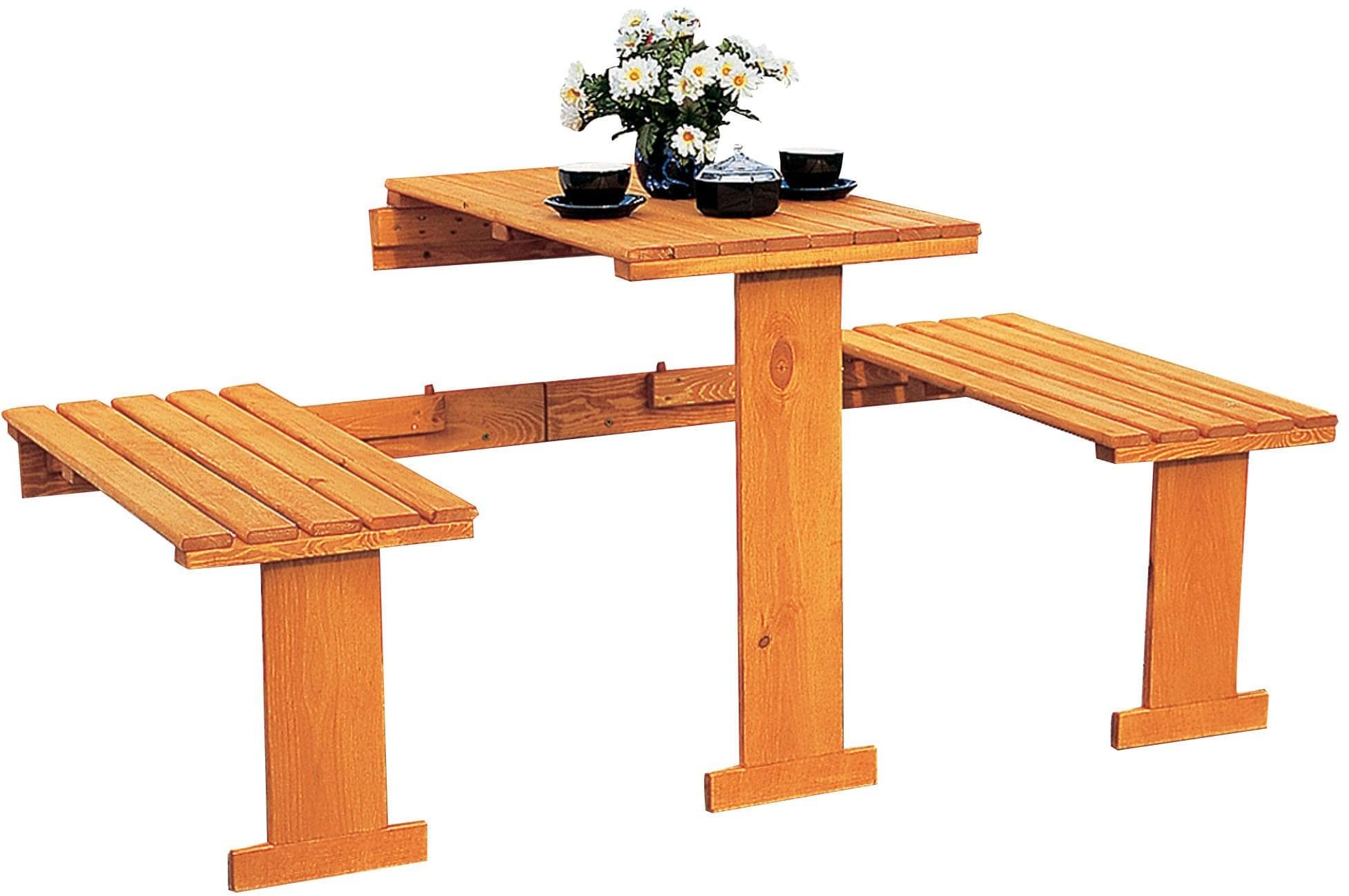 Promadino Balkonset mit Klappstühlen und Holzgestell