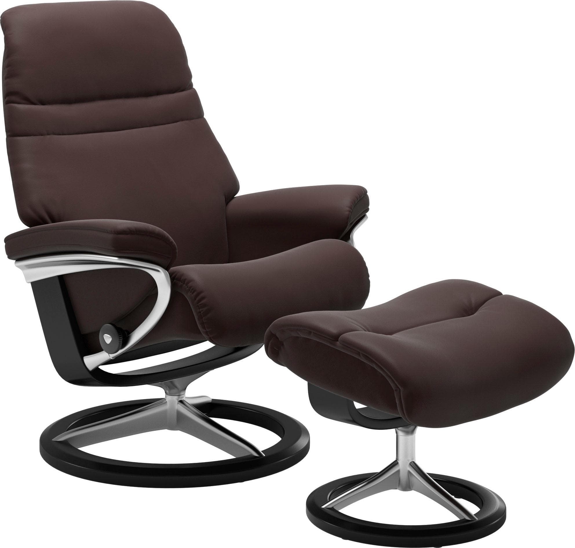 Relax-Sessel mit Hocker & Signature Base (Schwarz)