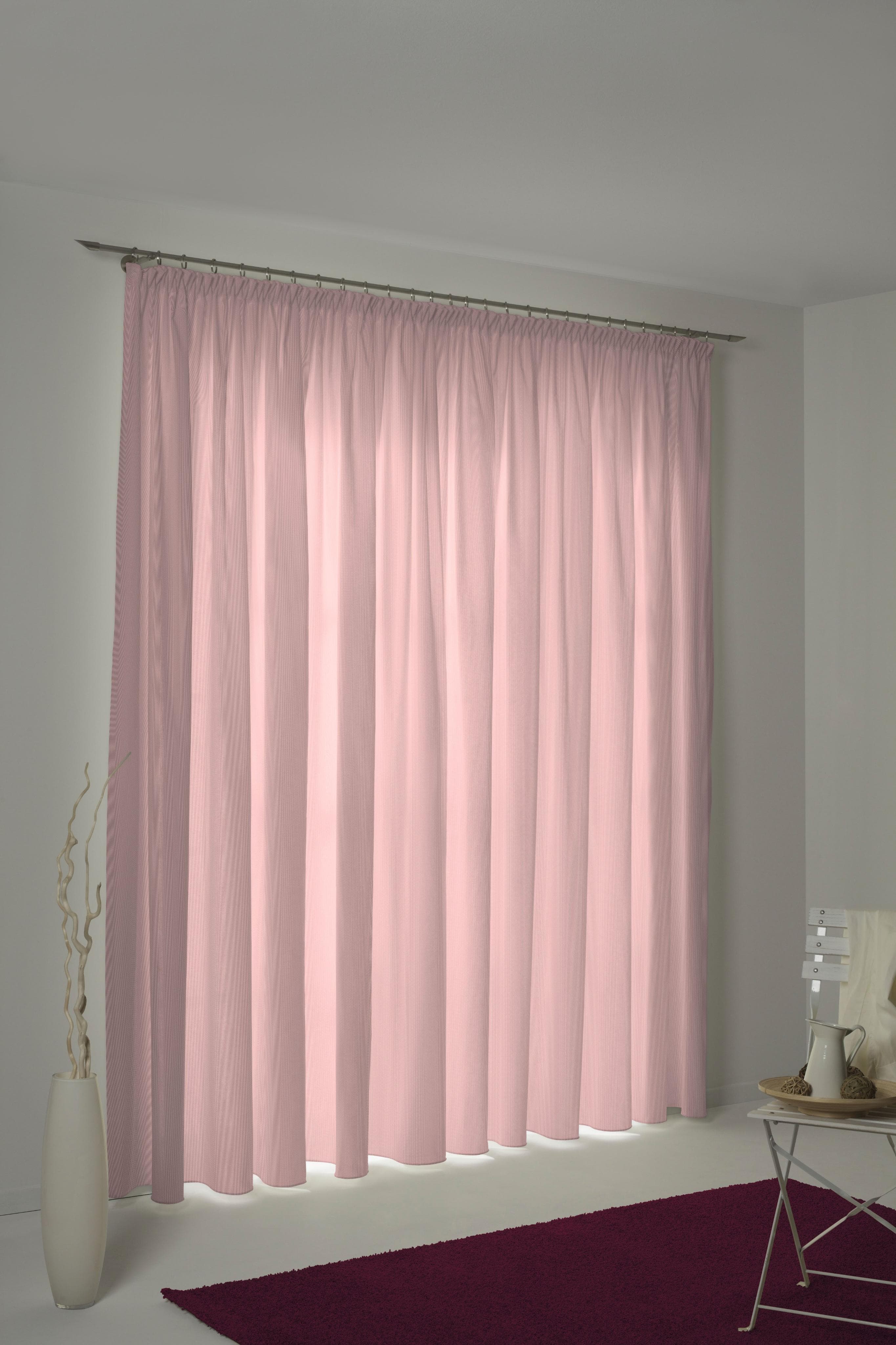 Vorhang ADAM Uni Collection Rosa Jacquard Bio-Baumwolle