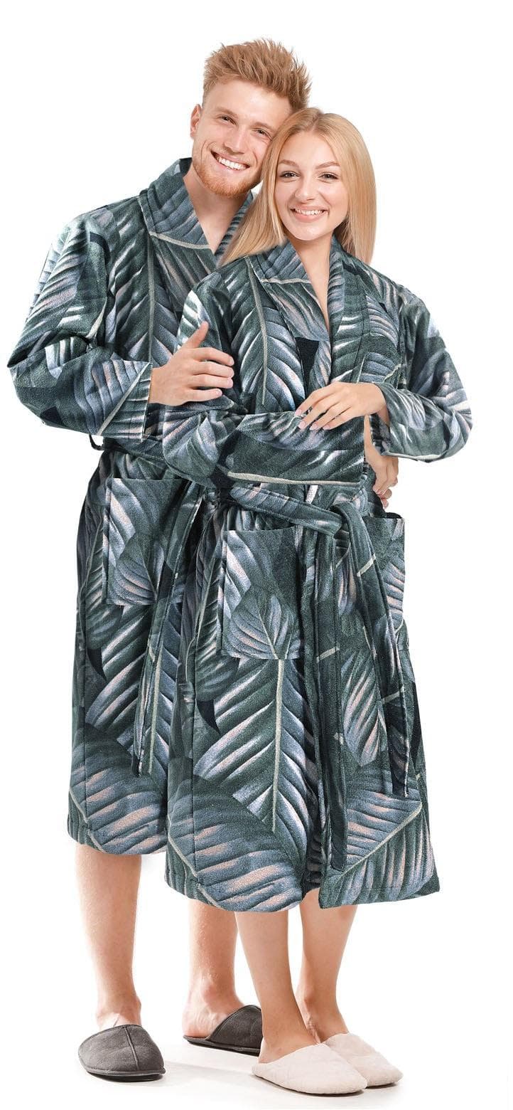 Bademantel KENDA SAND Tropical 125 XL Baumwolle Grün/Schwarz