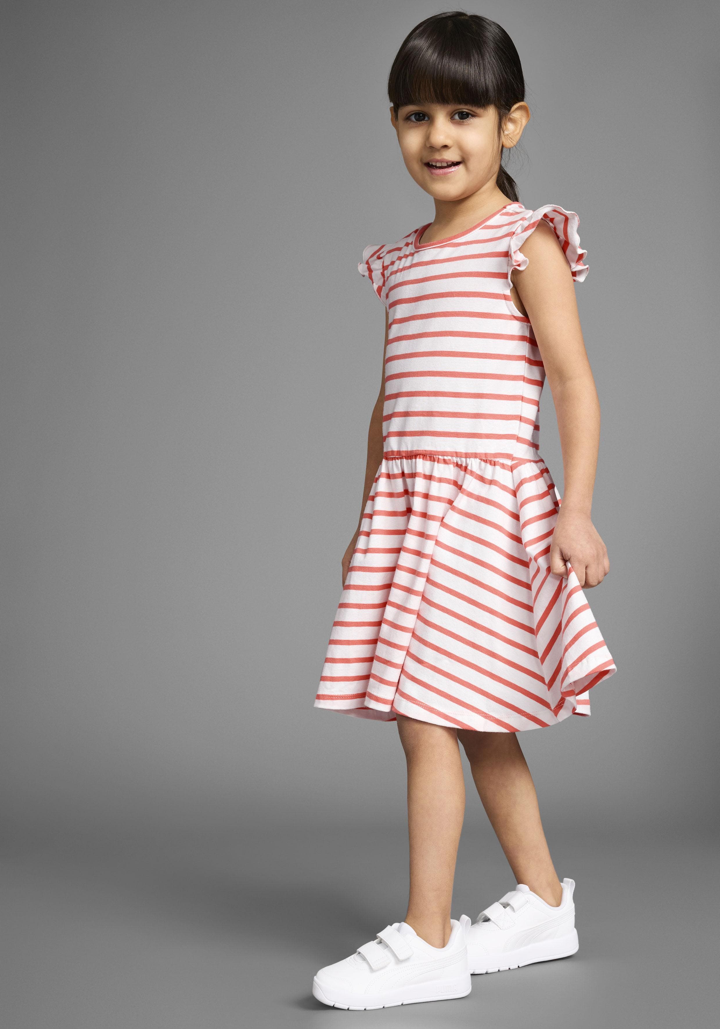 KIDSWORLD Jerseykleid 2er Pack Mädchen blau ringel uni