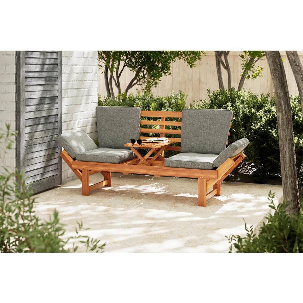 Ambia Garden Gartenbank 2-Sitzer Akazie Grau