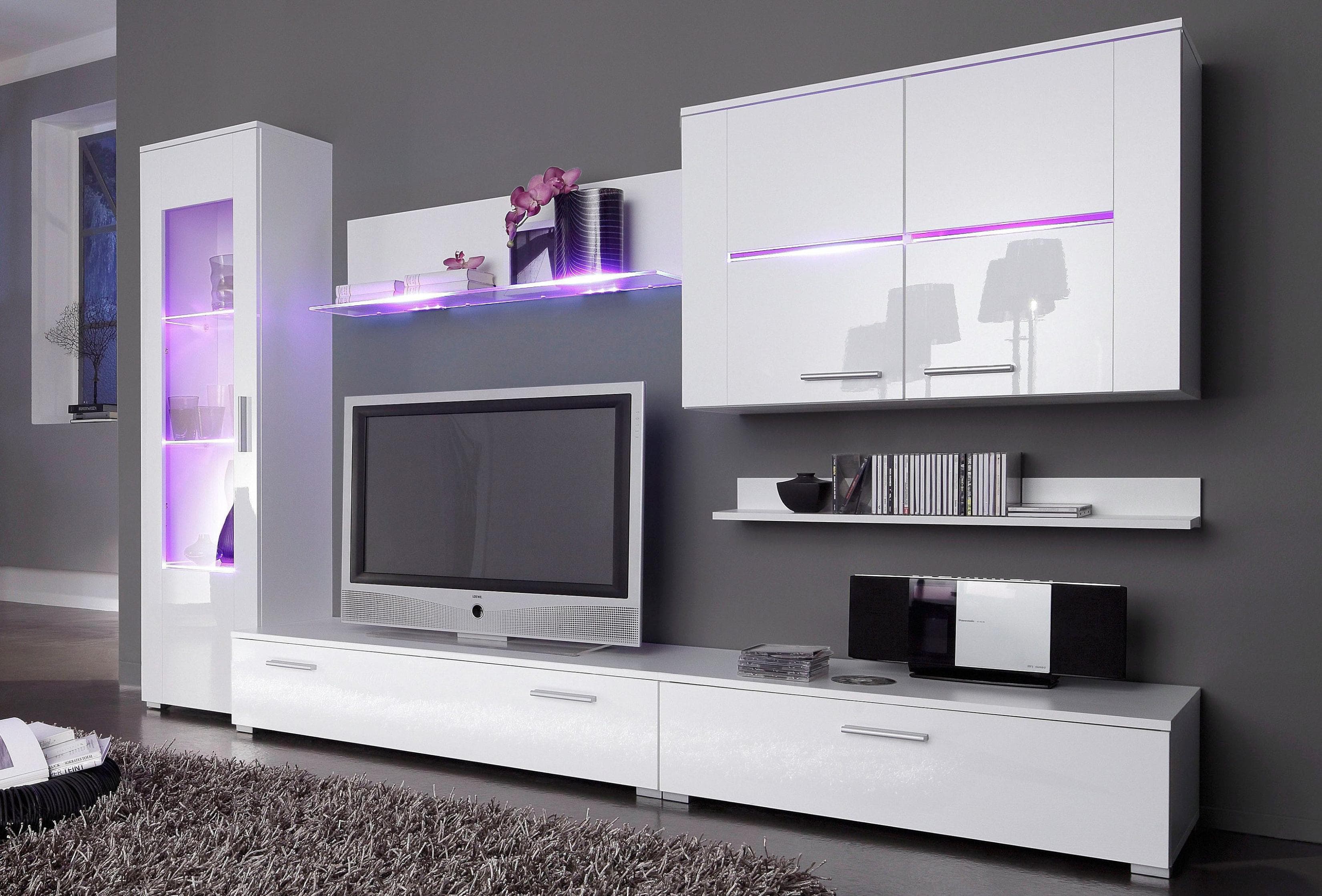 Flame Wohnwand Set - Moderne 6-teiliges Ensemble