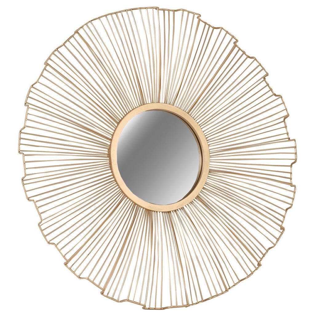 Wandspiegel Gold Metall-Rahmen Rund Spiegel