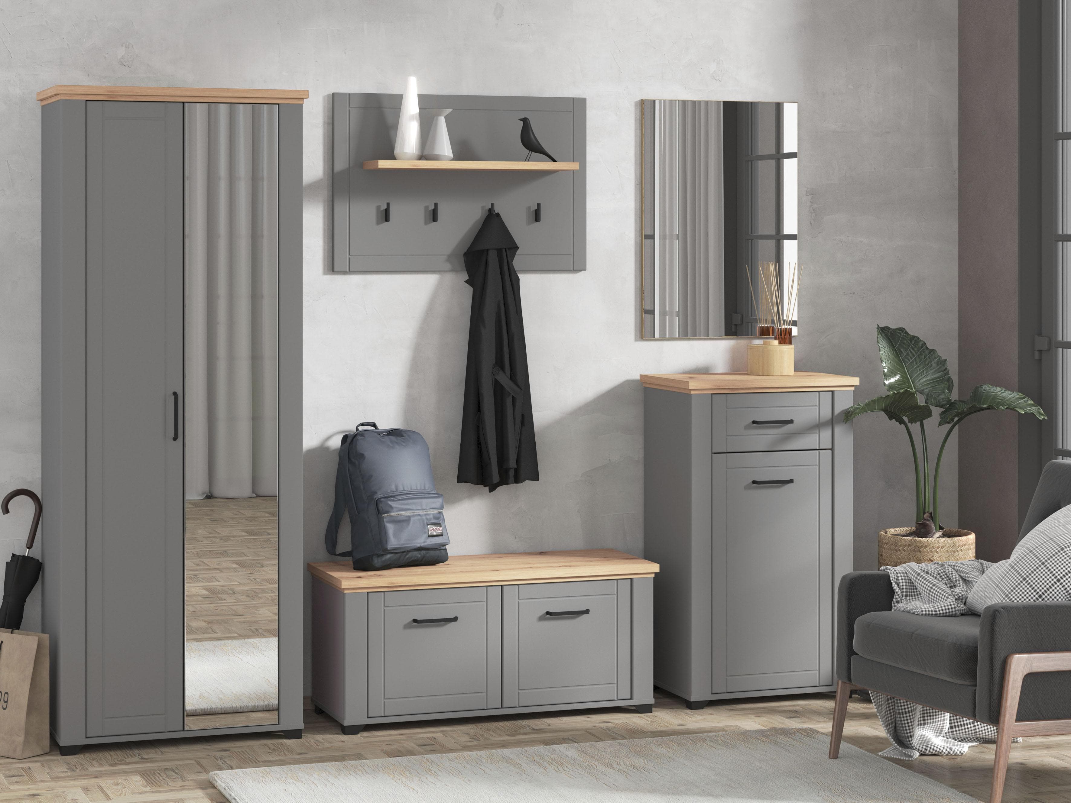 Eleganten Garderobenschrank mit viel Stauraum