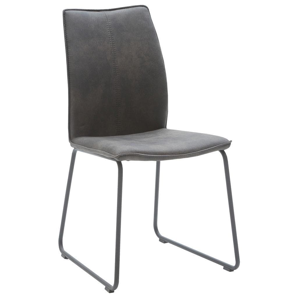 Polsterstuhl Capri Anthrazit Microfaser Kufengestell