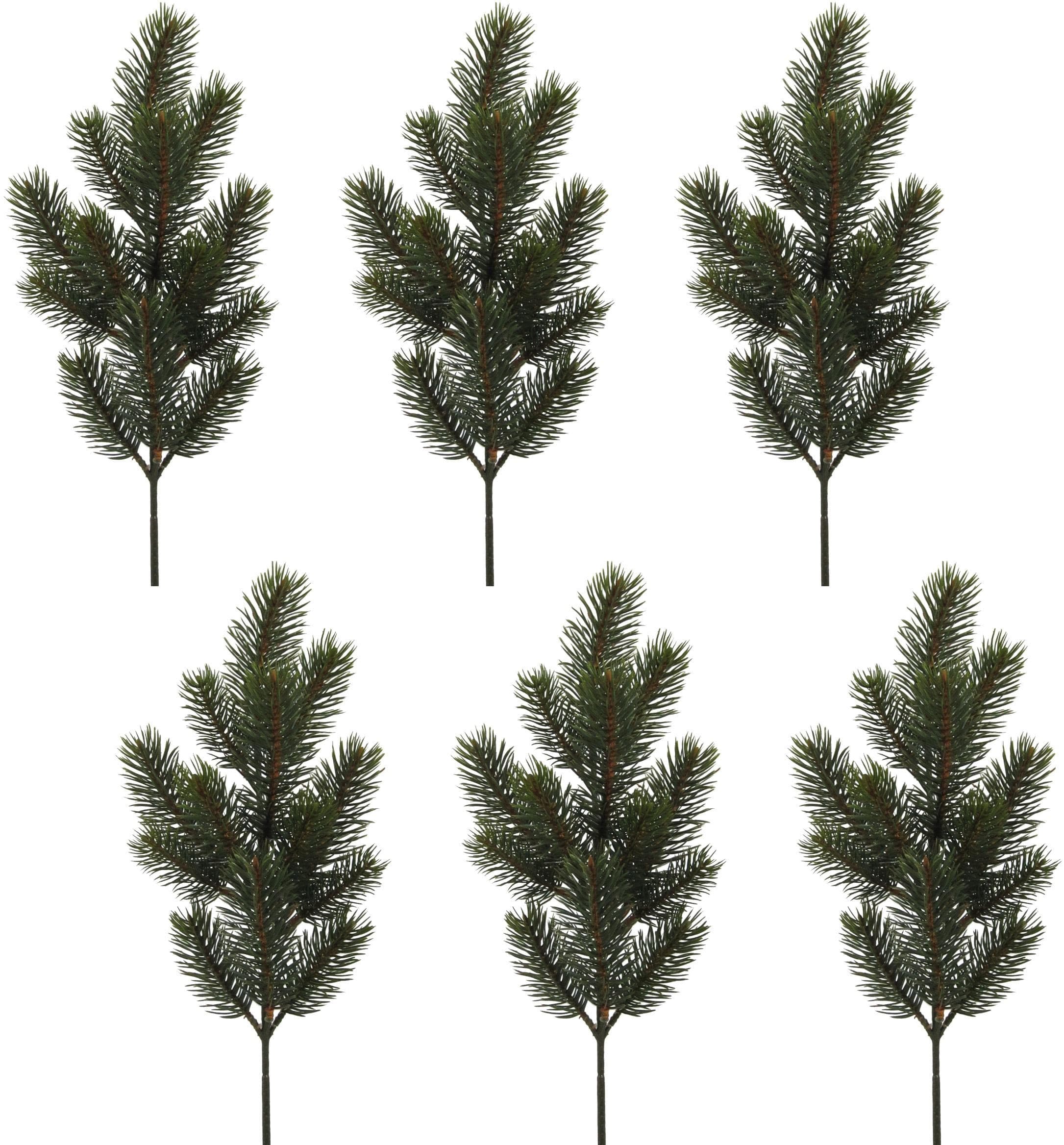 Creativ Green Weihnachtsdeko Tannenzweig Set 6-tlg. Grün