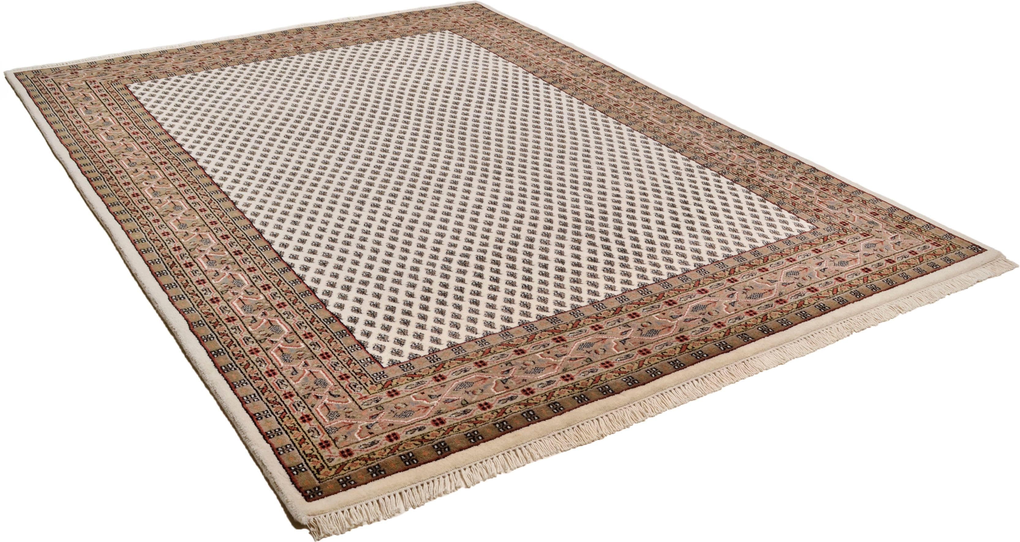 THEKO Orientteppich Chandi Mir Gr. 4 Handgeknüpft Braun Creme