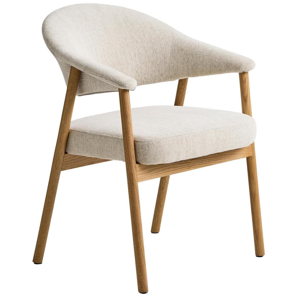 Ambia Home Armlehnstuhl Sand Massivholz Esszimmerstuhl