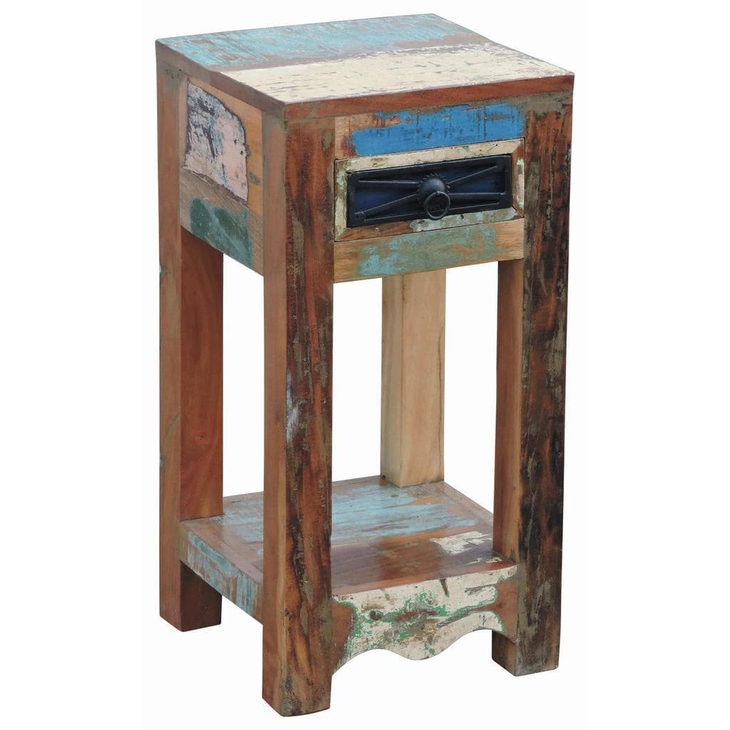 Landscape Beistelltisch Mehrfarbig Holz Altholz 1 Schublade