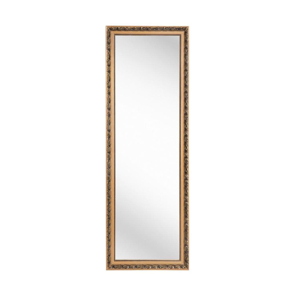 Carryhome Wandspiegel Gold Eukalyptusholz Massiv Rechteckig 50x150x3 cm