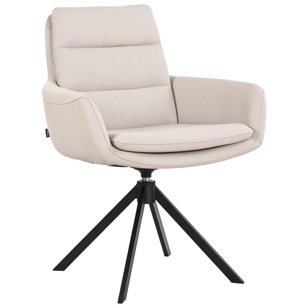 Dieter Knoll Armlehnstuhl Taupe Echtleder 360° Drehbar