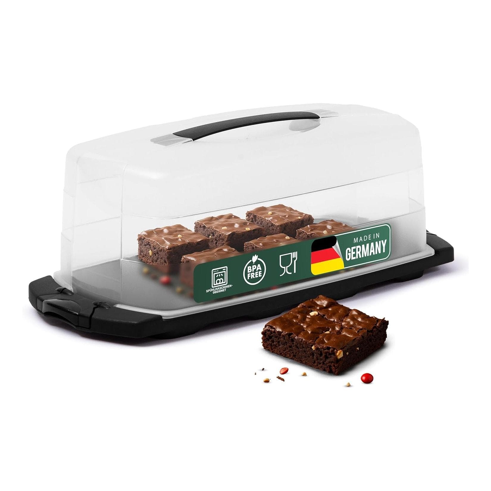 Novaliv Kuchen-Transportbox 2er Set Rechteckig 39x17x14 cm