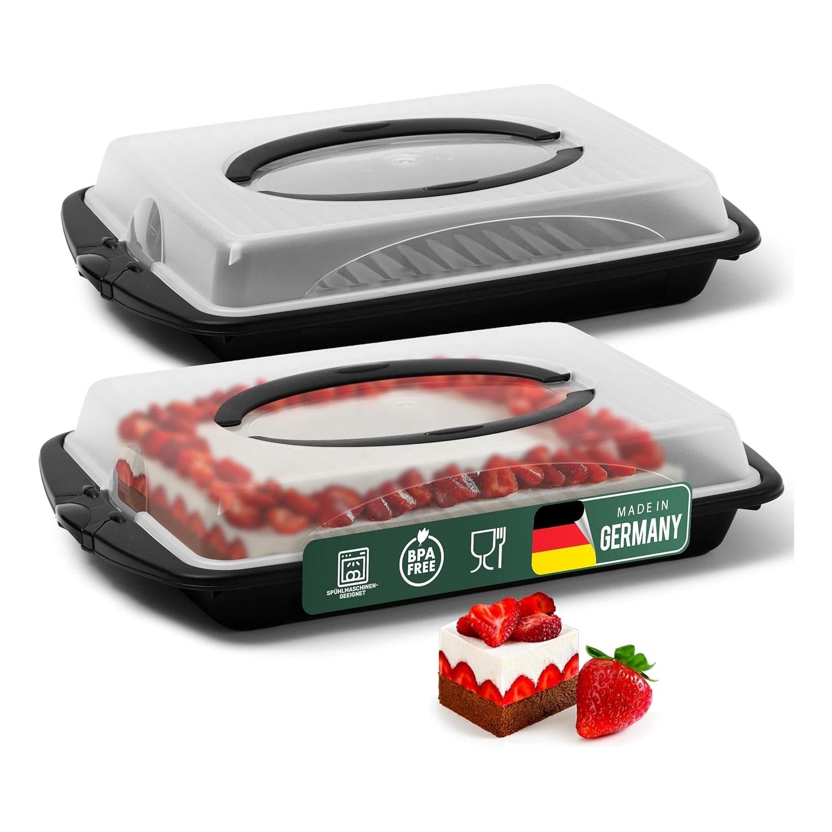 Novaliv Kuchen-Transportbox 2er Set