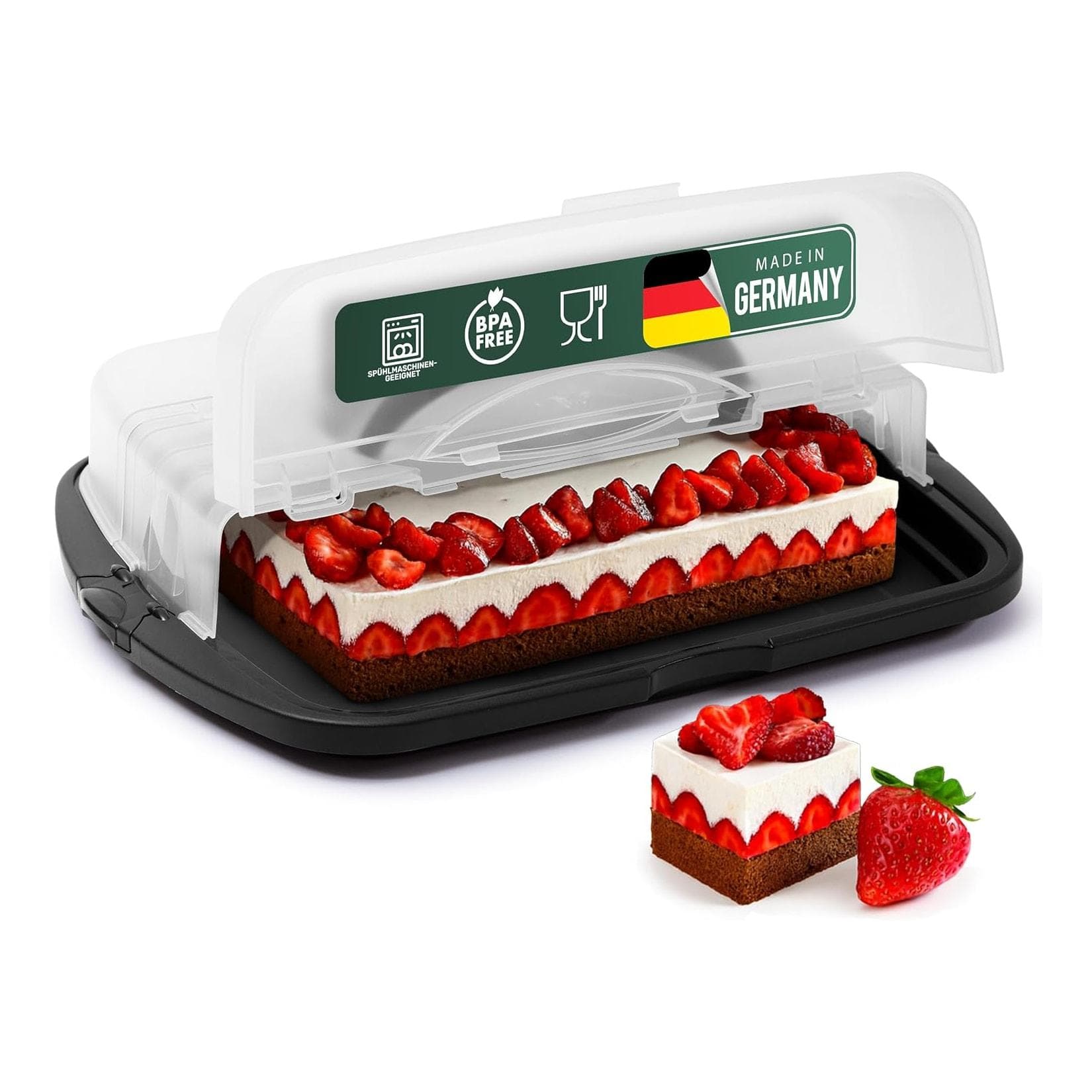 Novaliv Kuchen-Transportbox XL 47 x 35 x 11 cm Aufbewahrungsbox