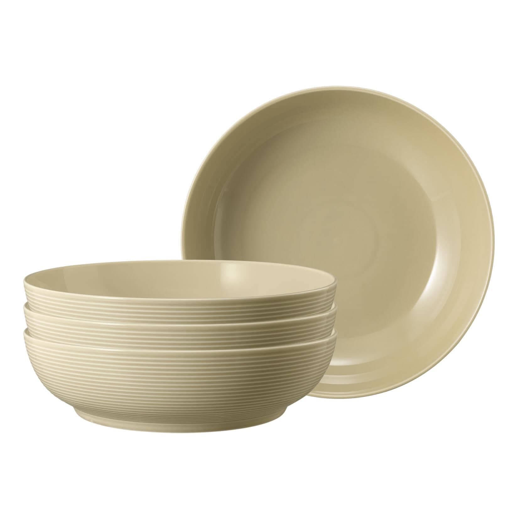 Seltmann Weiden Foodbowls Beat Color Glaze 4er Set Beige Porzellan