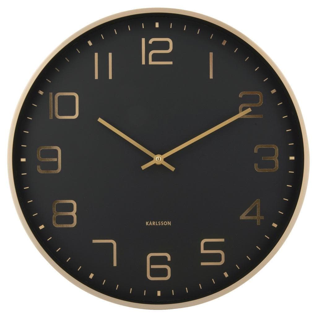 Karlsson Wanduhr Schwarz Aluminium
