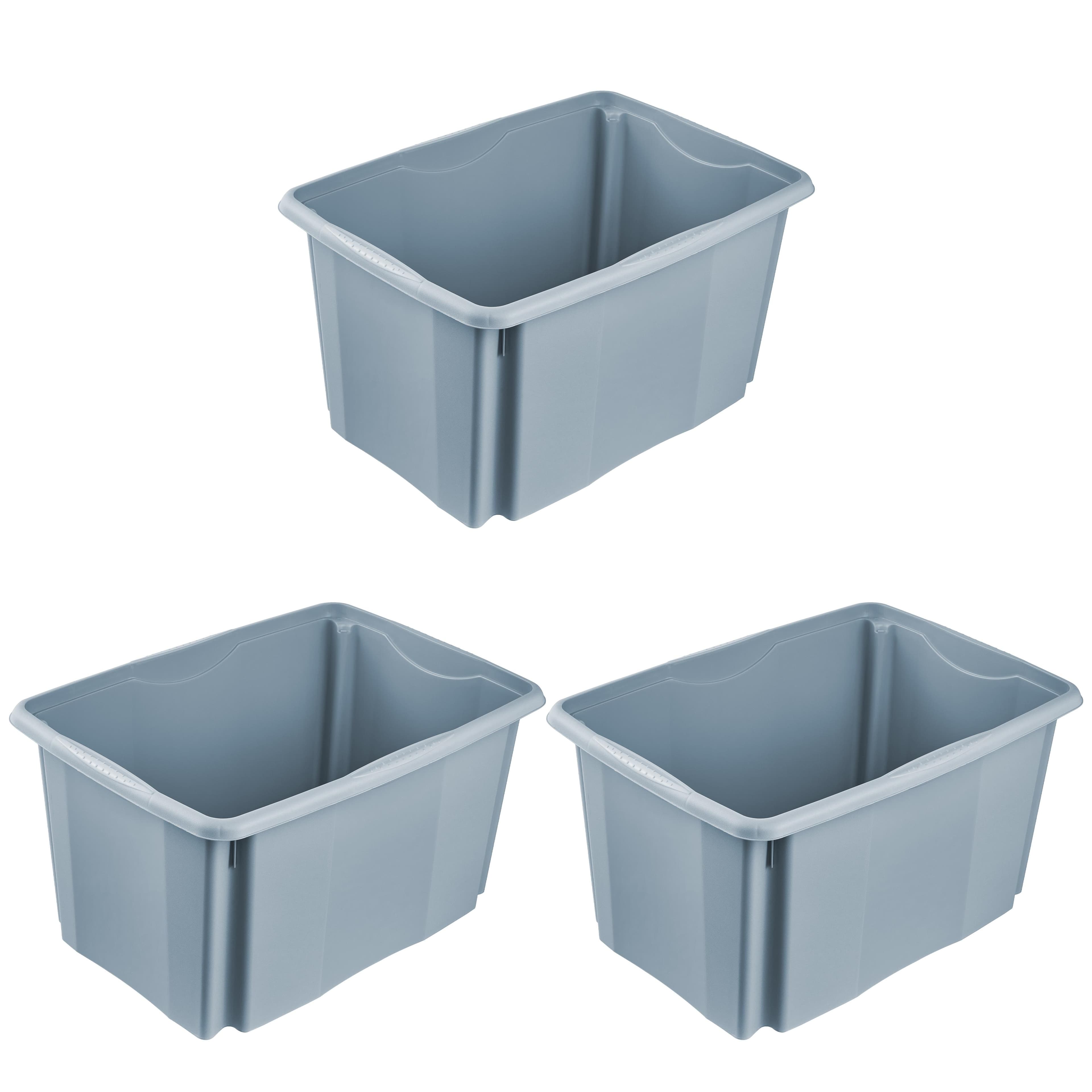 KEEEPER Aufbewahrungsbox Emil 3er Set Blau Stapelbar