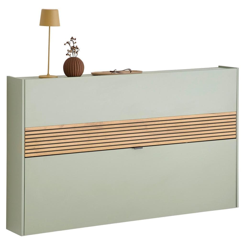 Voleo Schuhkipper Eiche Pastellgrün Metall 140x83x18 cm