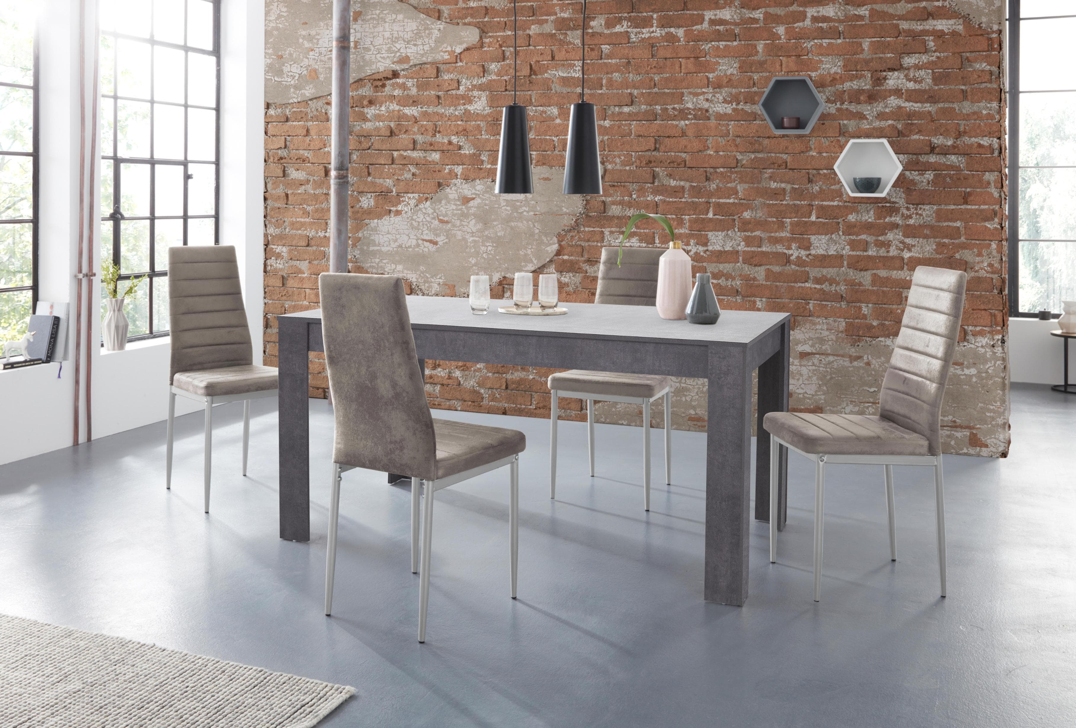 INOSIGN Essgruppe Lynn160/Kate 5-tlg. Grau Microfaser