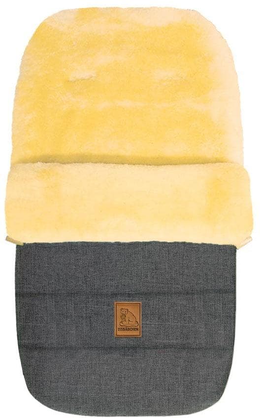 Fußsack HEITMANN FELLE 'Eisbärchen - Lammfell Winterfußsack' grau