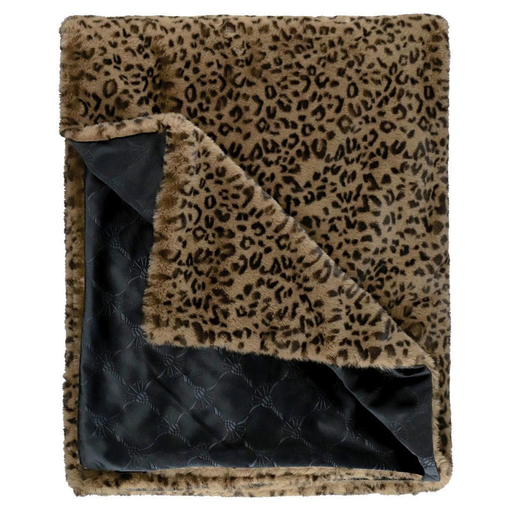 JOOP! Wohndecke Leonesse: Luxuriöses Kunstfell Leo-Design mit Zierstichrand