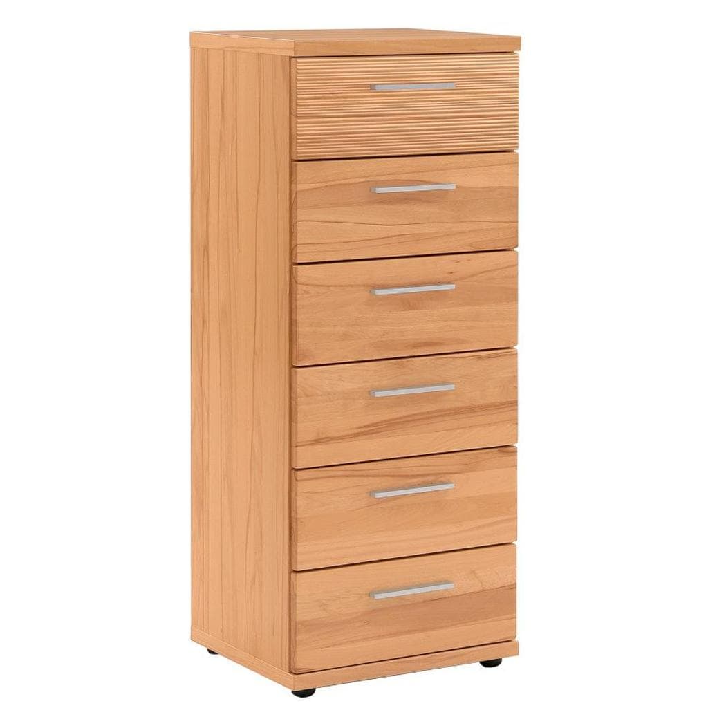 Kommode Buche Kernbuche furniert 6 Schubladen 42x107x39 cm