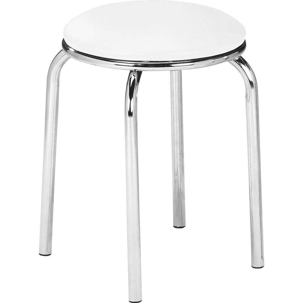 Carryhome Stapelhocker Weiß Metall 45 cm