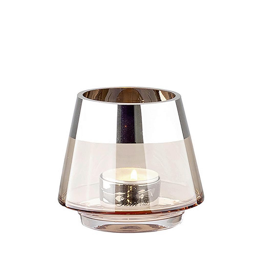 Fink Teelichthalter Grau Glas 9 cm