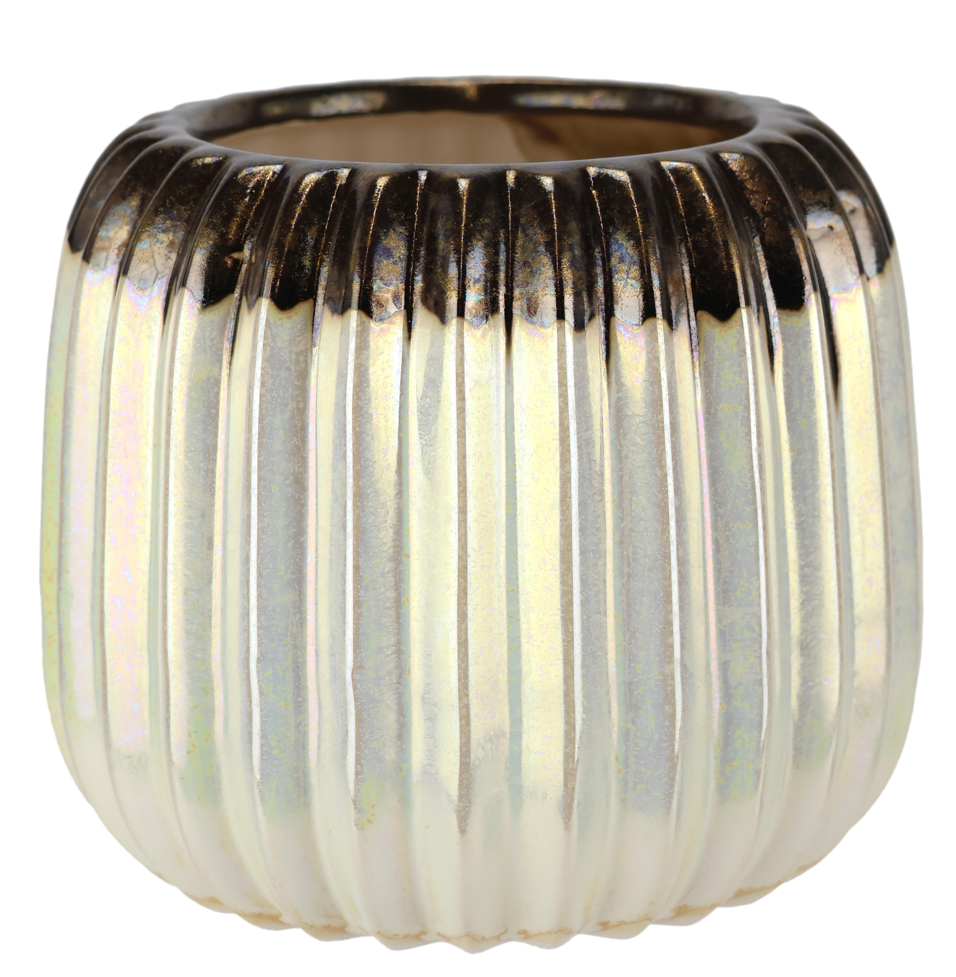 Dekovase I.GE.A. Keramik Beige Modern für Tischdeko