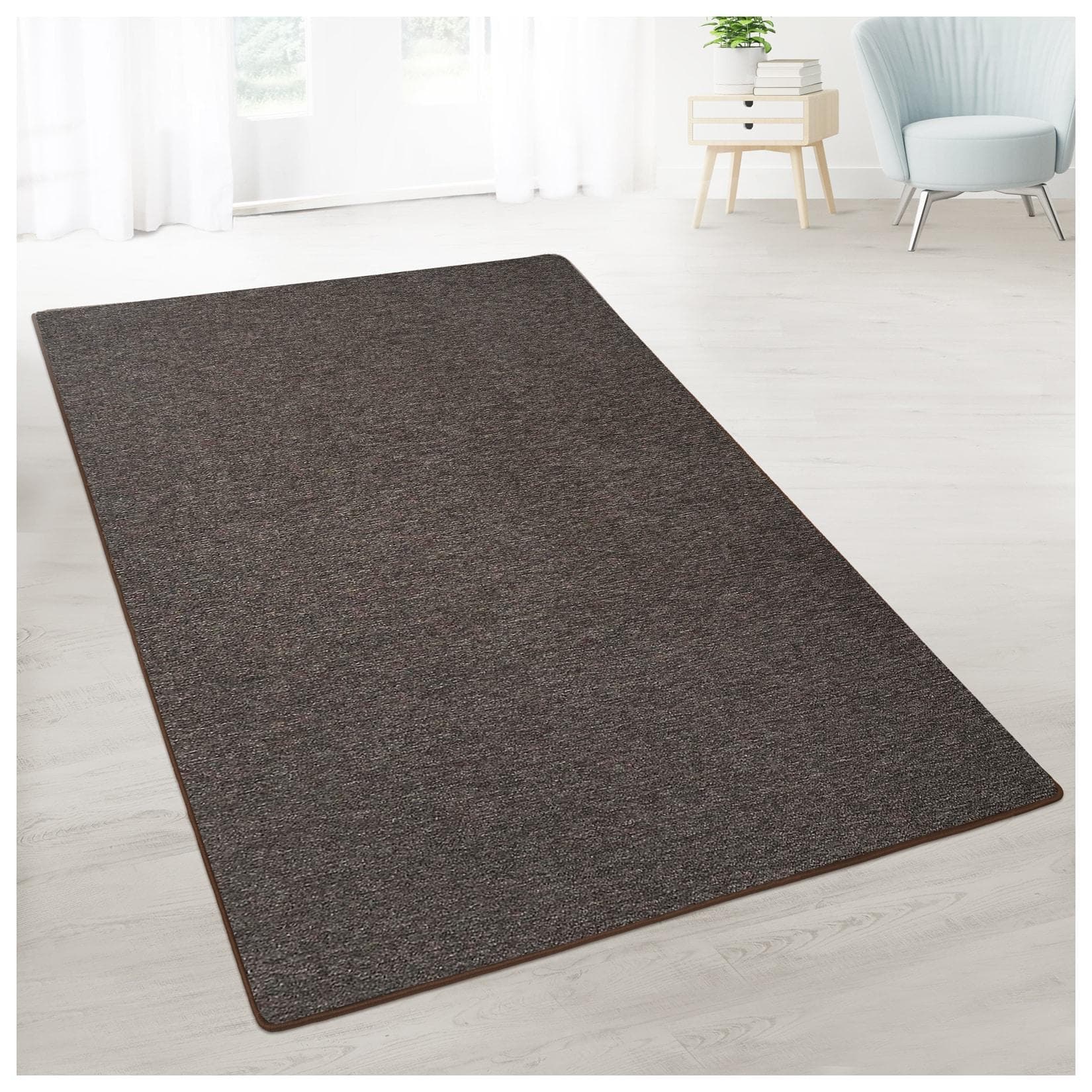 casa pura Teppich-Läufer London Dunkelbraun auf Maß