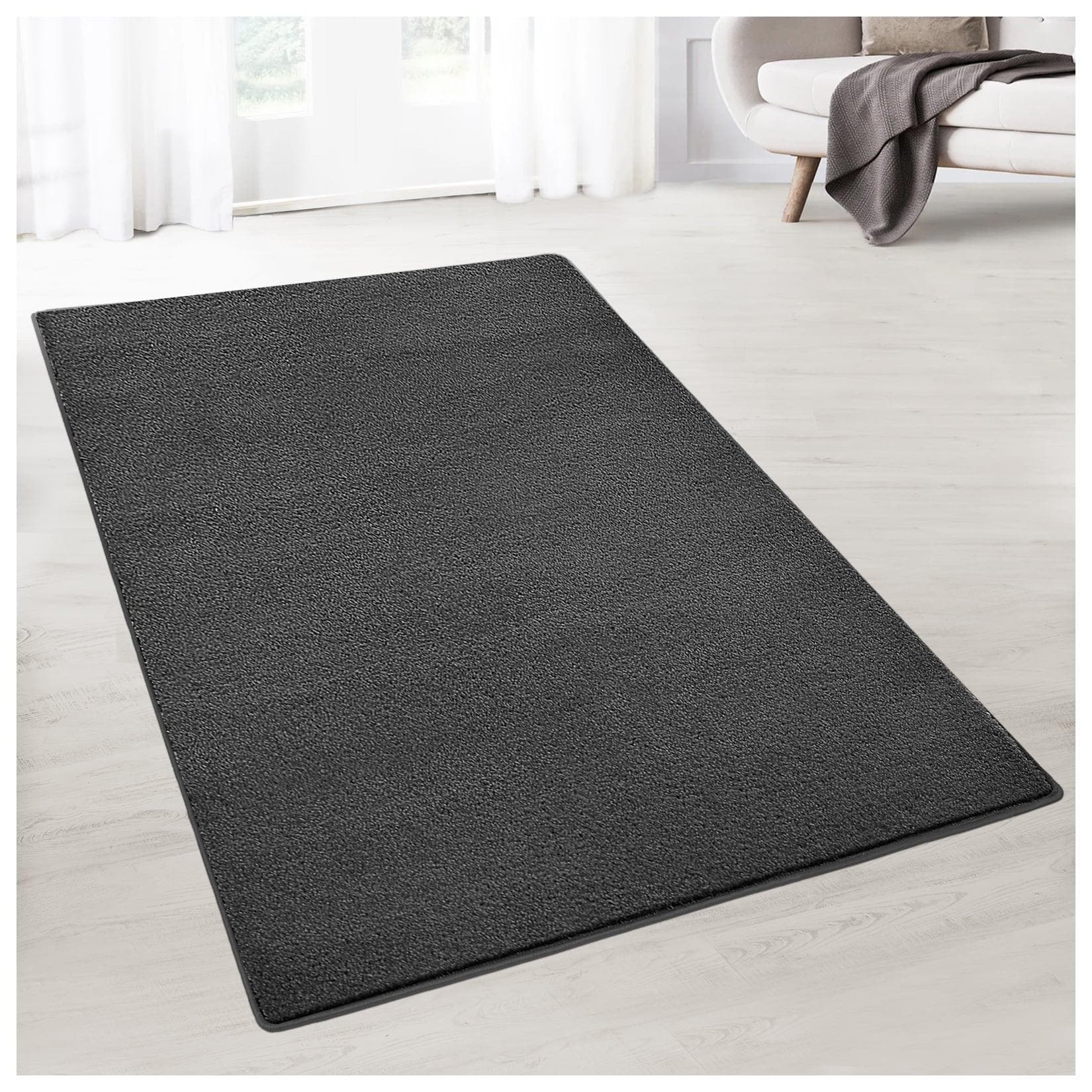 karathomeliving Teppich-Läufer auf Maß Dynasty Anthrazit Velours