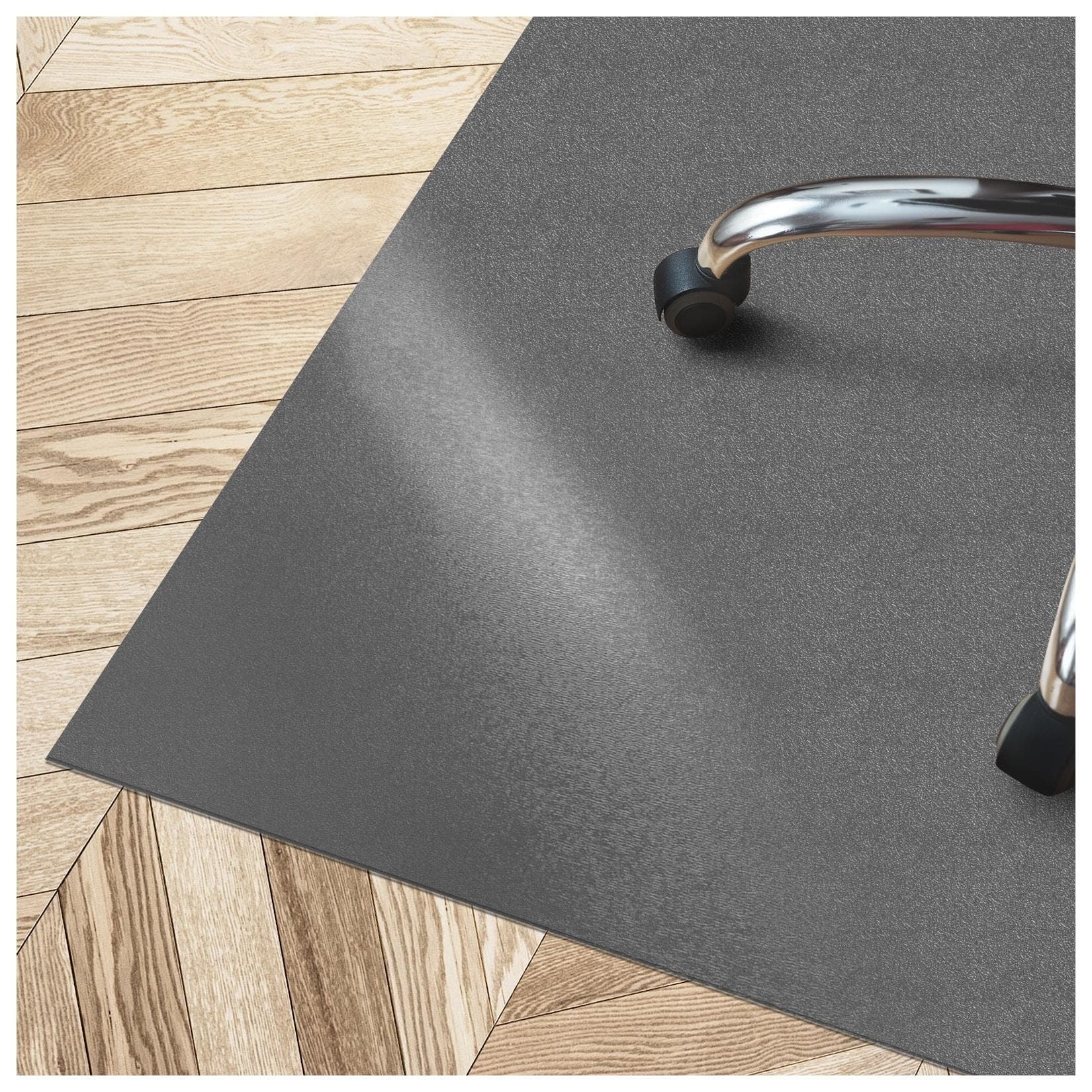 Floordirekt Bodenschutzmatte Kleopatra Dunkelgrau mit abgeschrägter Kante