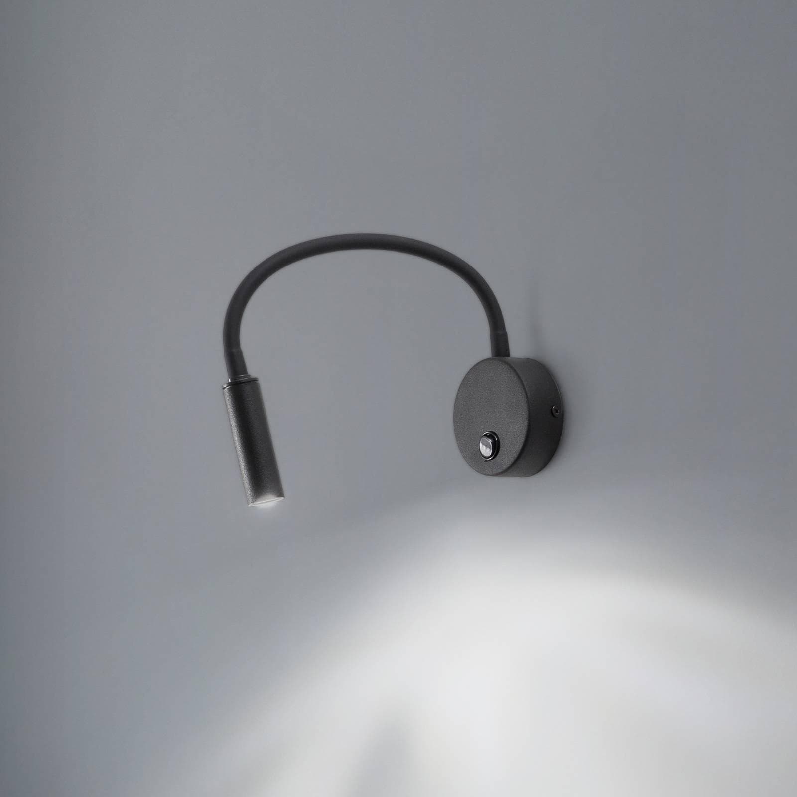 Wandlampe Lagos 45 cm Schwarz Leselampe Verstellbar G9