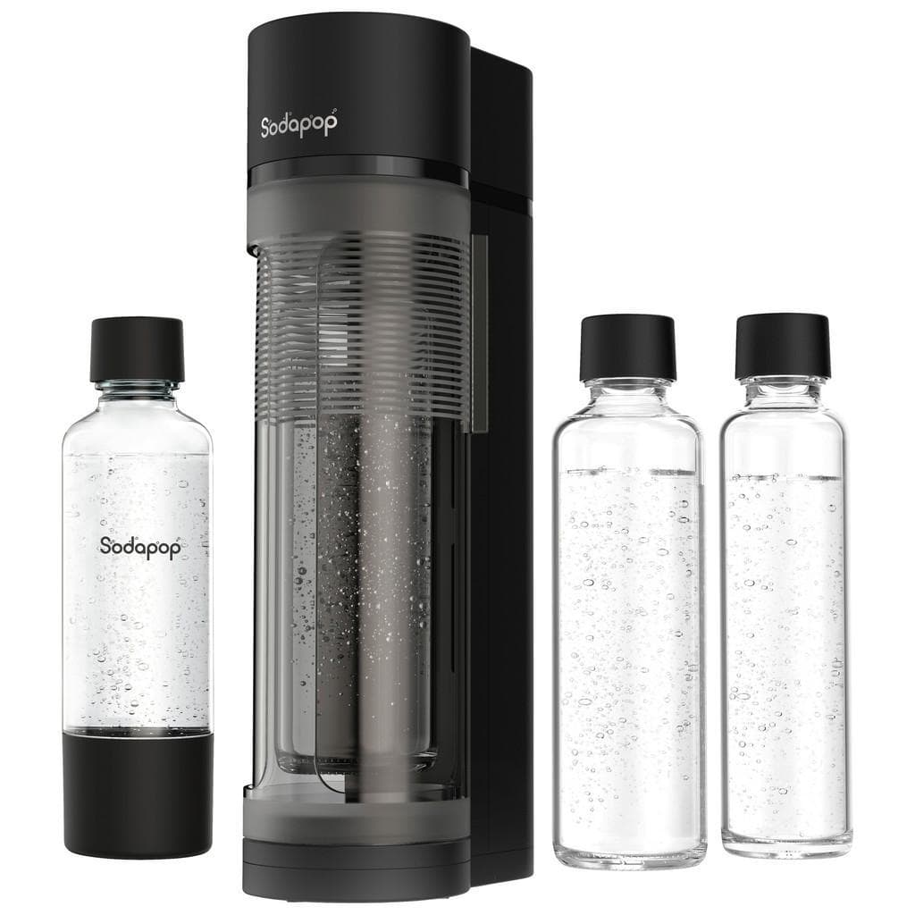 Sodapop Wassersprudler Logan Schwarz Hochglanz Kunststoff Glas