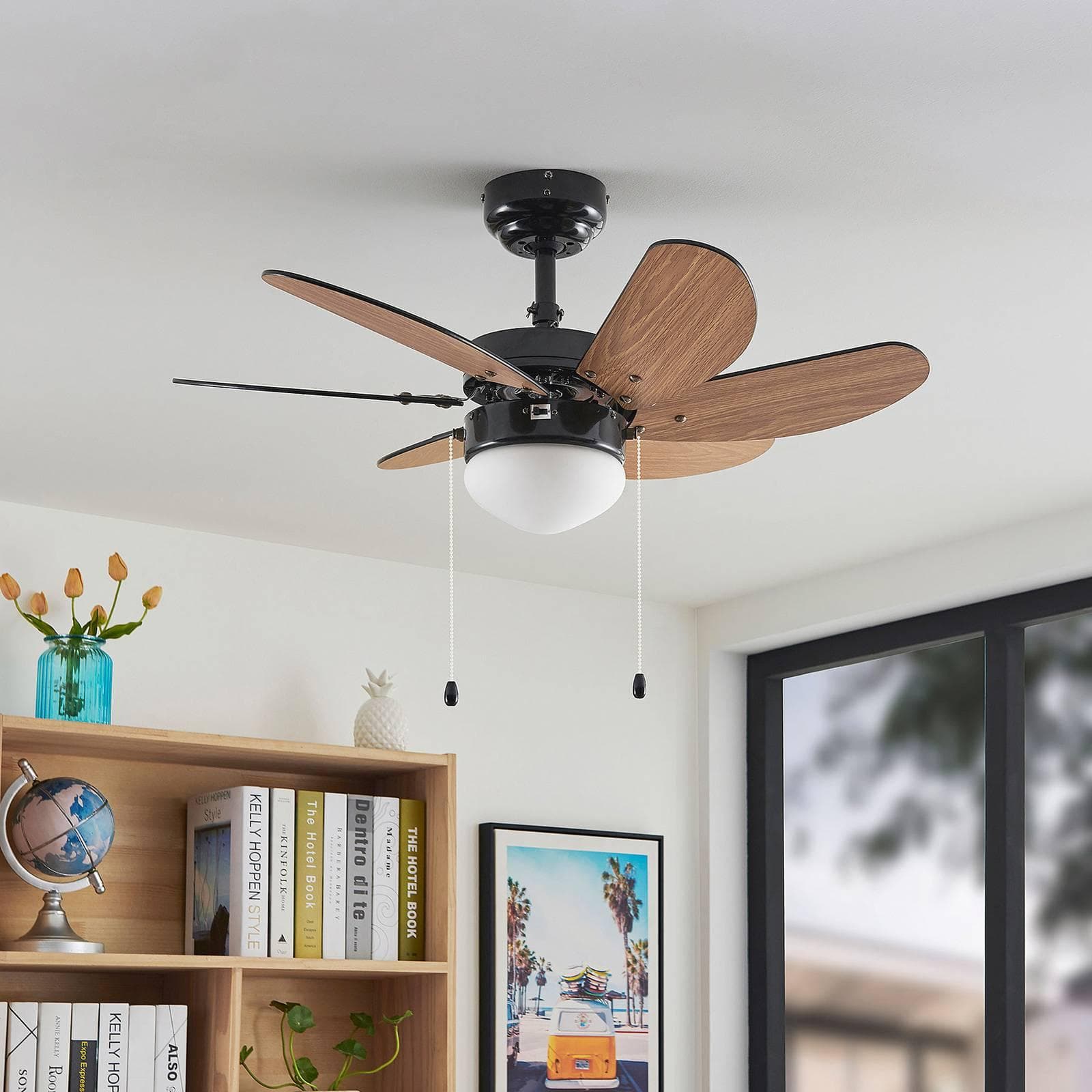 Lindby Deckenventilator Minja Schwarz 78 cm