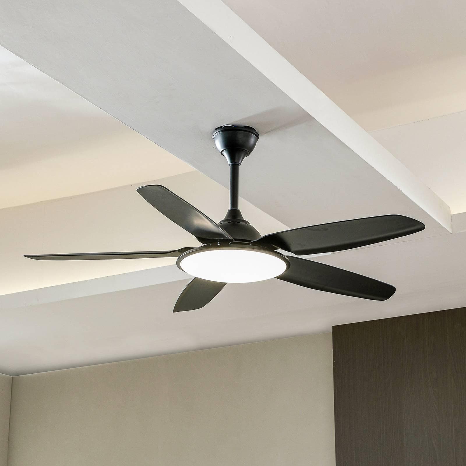 Lucande LED-Deckenventilator Divian Schwarz DC Leise CCT