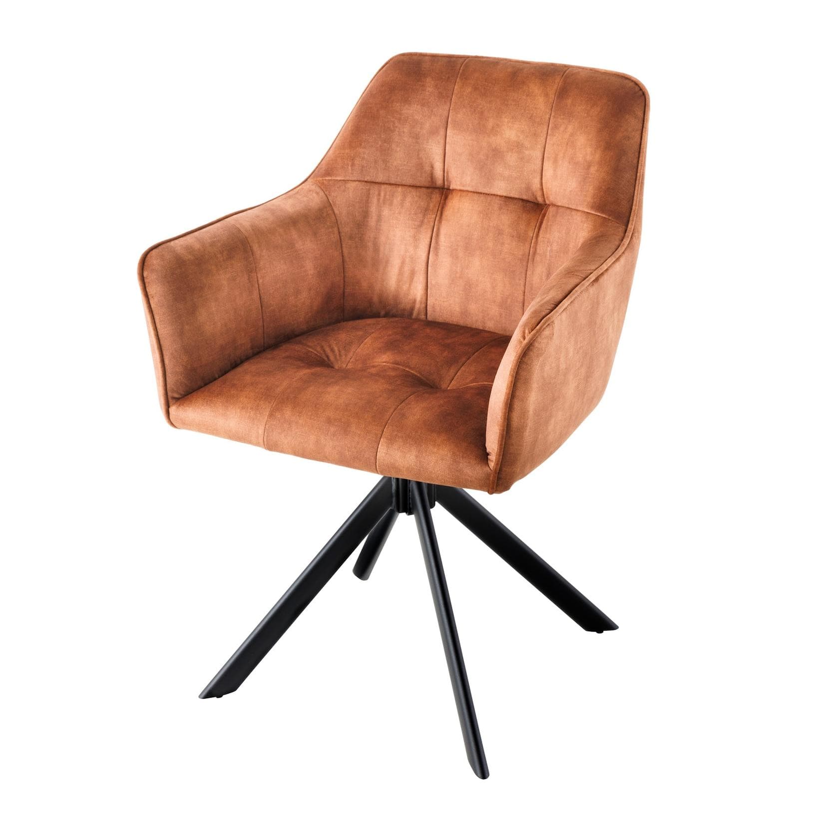 riess-ambiente Esszimmerstuhl LOFT Rost Braun Schwarz 180° Drehbar