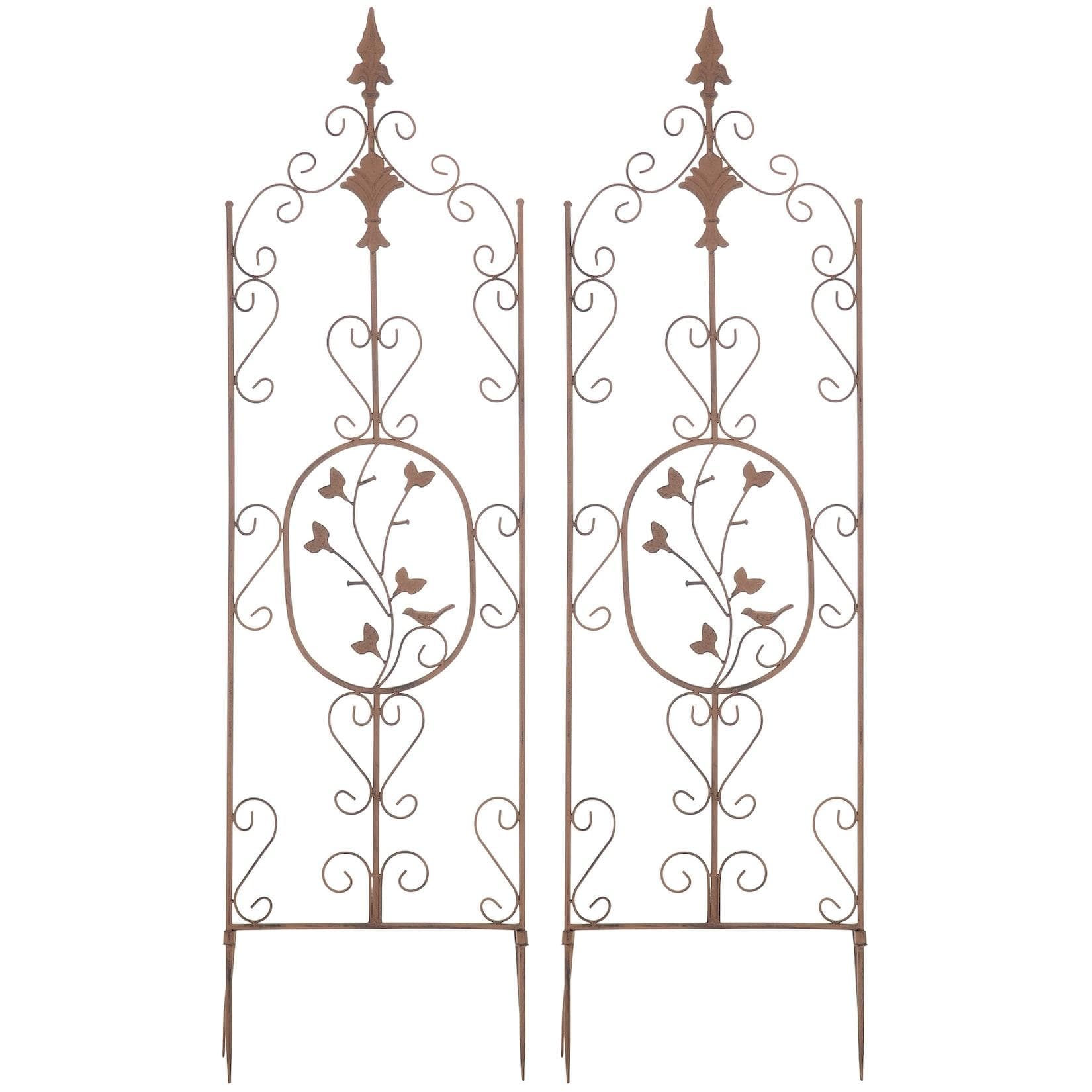 CLP 2er Set Pflanzen-Rankgitter Burgus Eisen Rankhilfe Kletterpflanzen Landhausstil