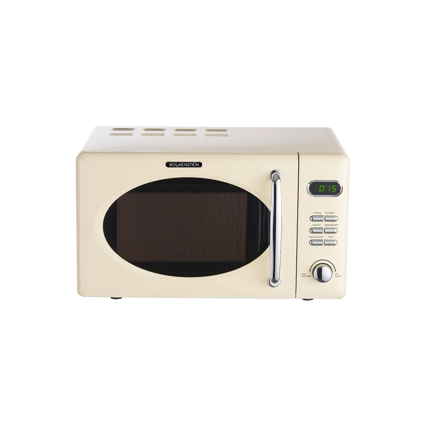Wolkenstein Mikrowelle WMW720 SC - Retro-Design, 700 Watt, 20 Liter, Creme